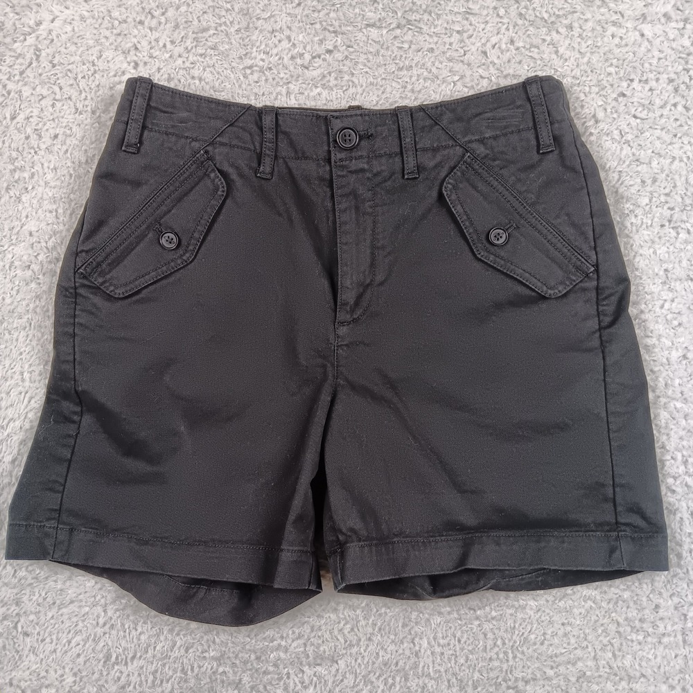 Banana Republic Chino Shorts Organic Authentic Women 4 Black 850478-01